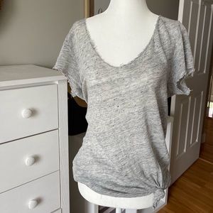 Brandy Melville heather gray distressed tshirt with knot